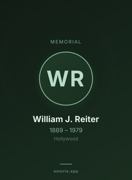 Memorial portrait of William J. Reiter