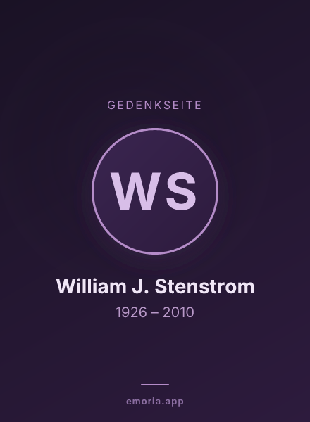 Gedenkportrait von William J. Stenstrom