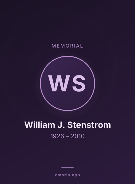 Memorial portrait of William J. Stenstrom