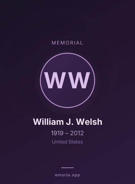 Memorial portrait of William J. Welsh