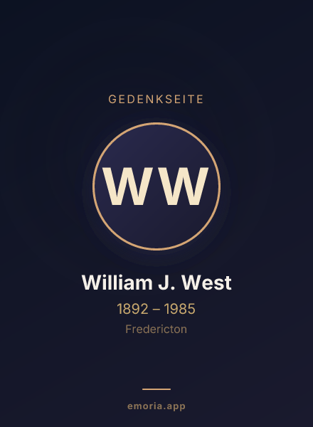 Gedenkportrait von William J. West