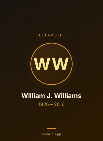 Gedenkportrait von William J. Williams