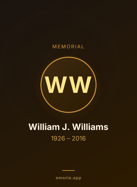 Memorial portrait of William J. Williams