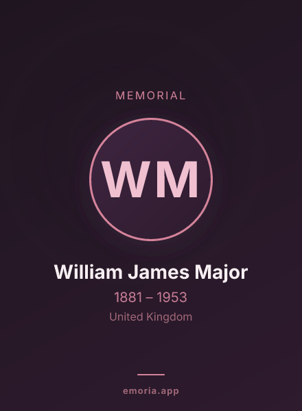 Memorial portrait of William James Major