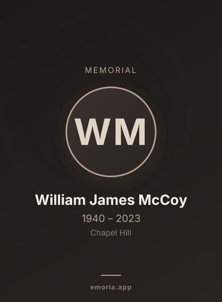 Memorial portrait of William James McCoy