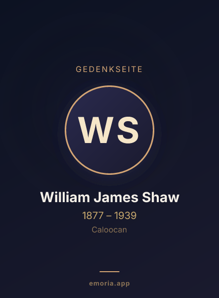Gedenkportrait von William James Shaw