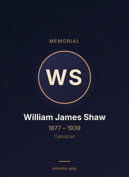 Memorial portrait of William James Shaw