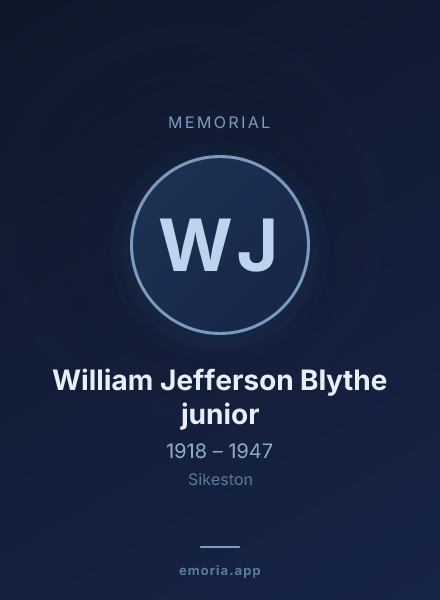 Memorial portrait of William Jefferson Blythe junior