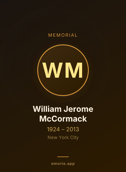 Memorial portrait of William Jerome McCormack