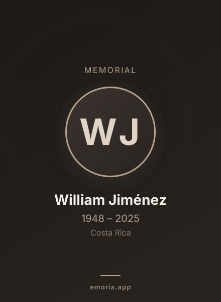 Memorial portrait of William Jiménez