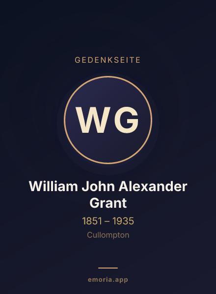 Gedenkportrait von William John Alexander Grant