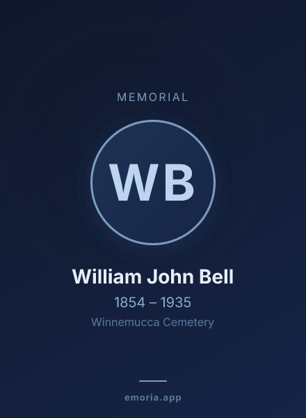 Memorial portrait of William John Bell