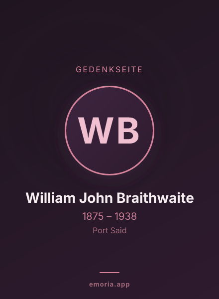 Gedenkportrait von William John Braithwaite