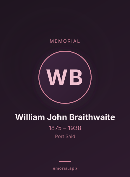 Memorial portrait of William John Braithwaite