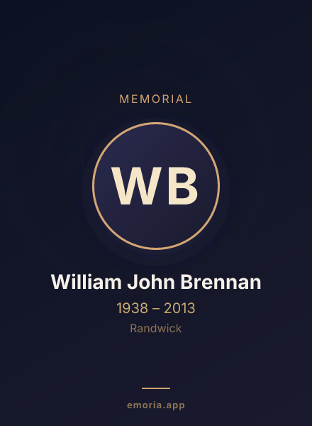 Memorial portrait of William John Brennan