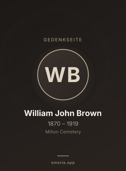 Gedenkportrait von William John Brown