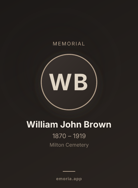 Memorial portrait of William John Brown