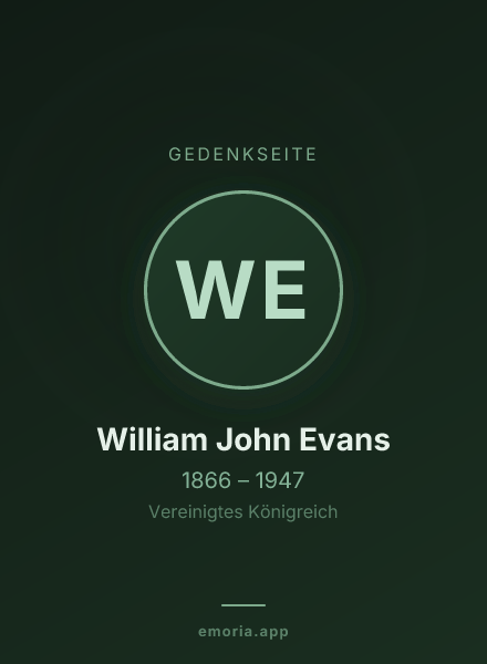 Gedenkportrait von William John Evans