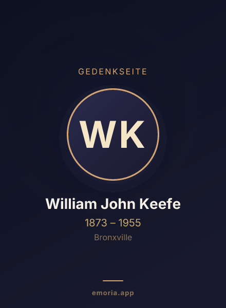 Gedenkportrait von William John Keefe