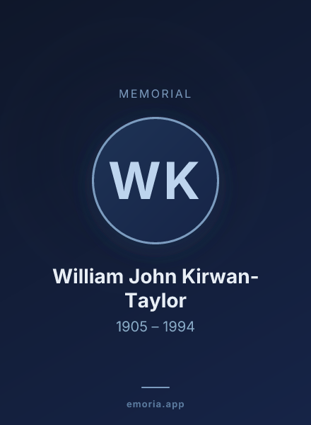 Memorial portrait of William John Kirwan-Taylor