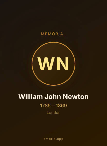 Memorial portrait of William John Newton