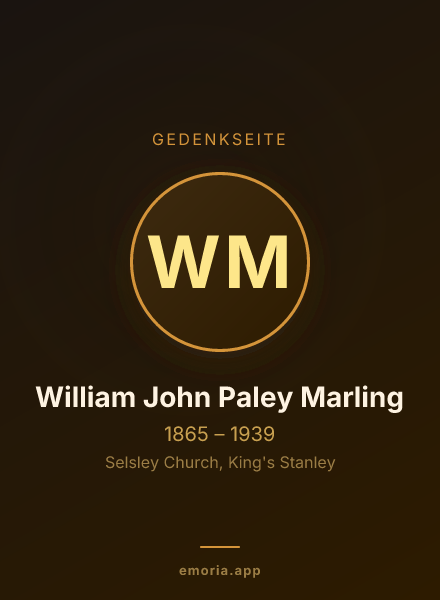 Gedenkportrait von William John Paley Marling