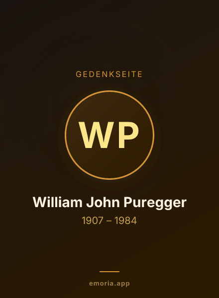 Gedenkportrait von William John Puregger