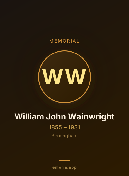 Memorial portrait of William John Wainwright