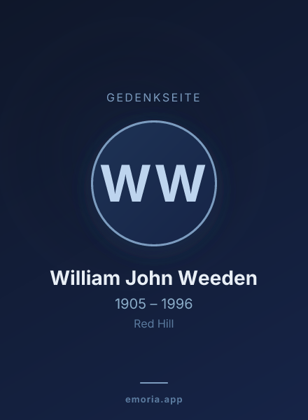 Gedenkportrait von William John Weeden