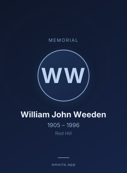 Memorial portrait of William John Weeden