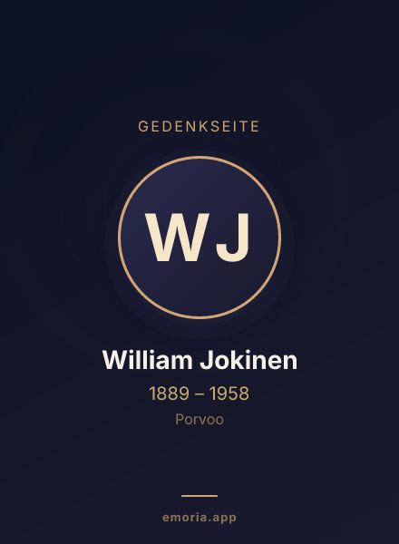 Gedenkportrait von William Jokinen