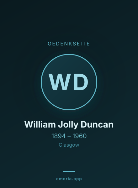 Gedenkportrait von William Jolly Duncan