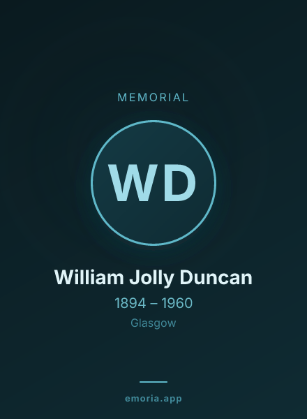 Memorial portrait of William Jolly Duncan