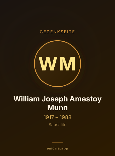 Gedenkportrait von William Joseph Amestoy Munn