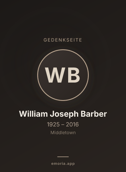 Gedenkportrait von William Joseph Barber