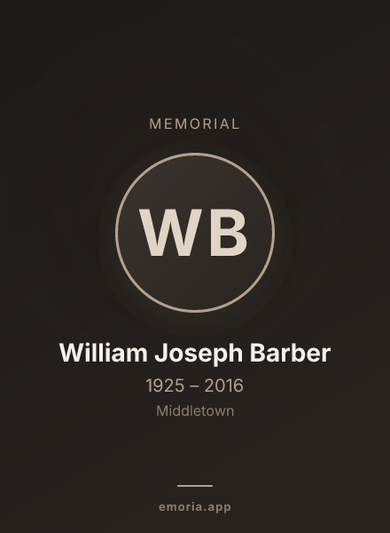 Memorial portrait of William Joseph Barber