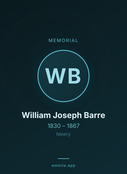 Memorial portrait of William Joseph Barre
