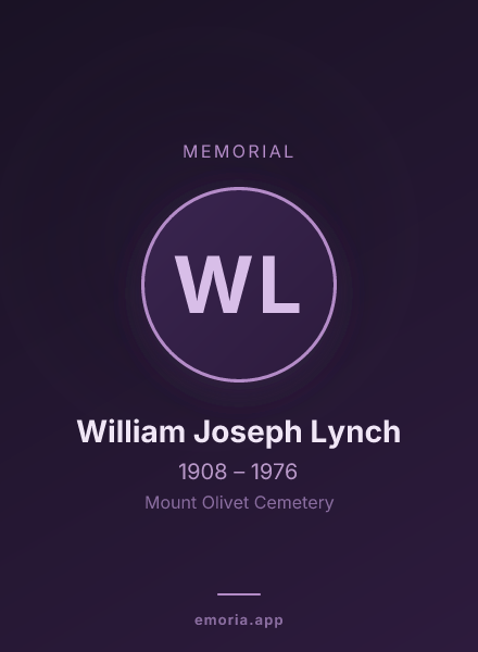 Memorial portrait of William Joseph Lynch