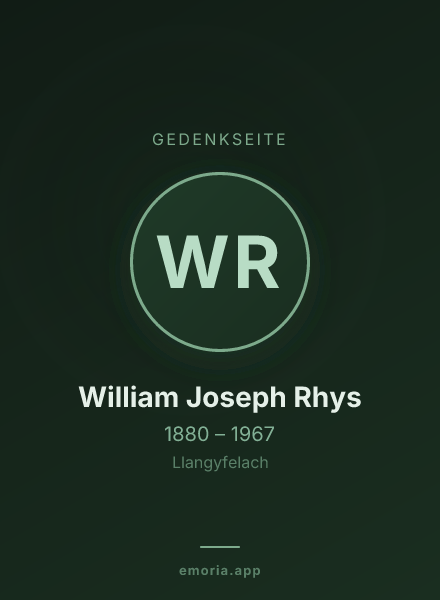 Gedenkportrait von William Joseph Rhys