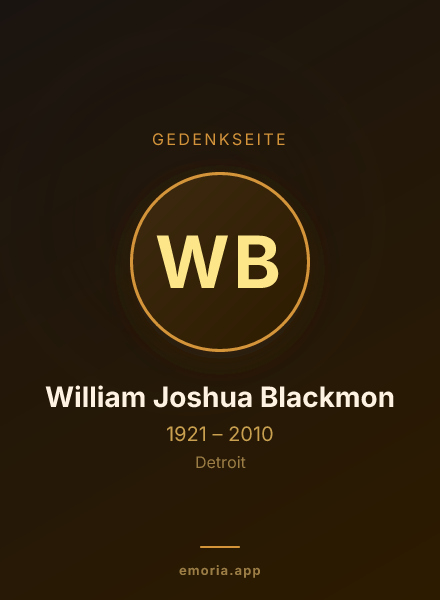 Gedenkportrait von William Joshua Blackmon