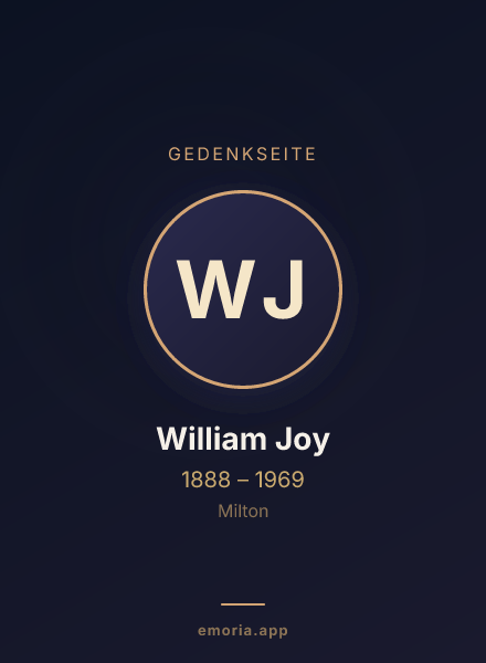 Gedenkportrait von William Joy