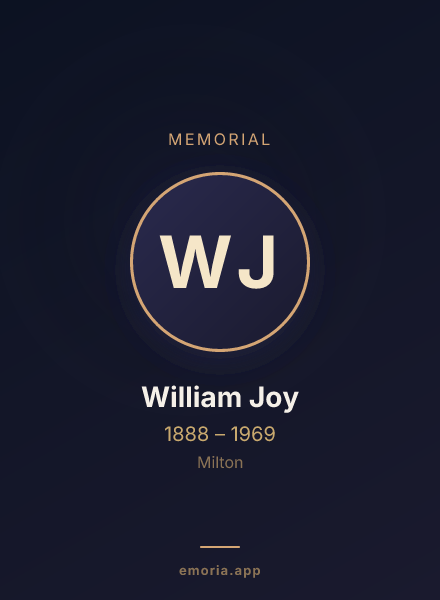 Memorial portrait of William Joy