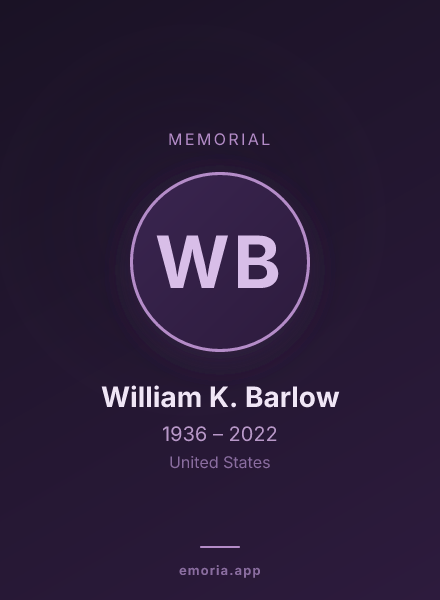 Memorial portrait of William K. Barlow