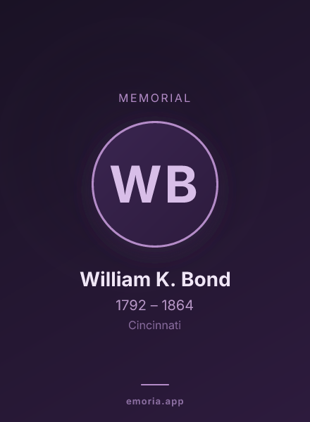 Memorial portrait of William K. Bond