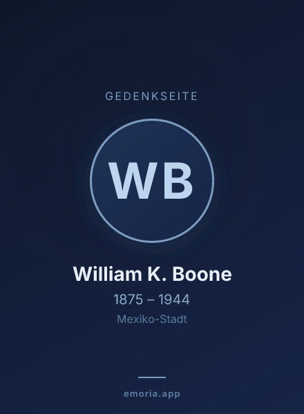 Gedenkportrait von William K. Boone