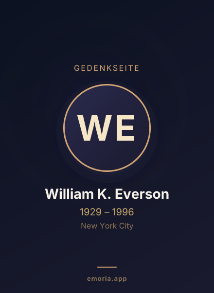 Gedenkportrait von William K. Everson