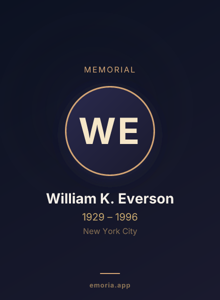 Memorial portrait of William K. Everson