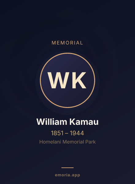 Memorial portrait of William Kamau