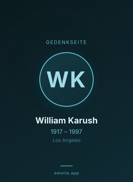 Gedenkportrait von William Karush