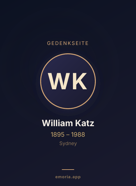 Gedenkportrait von William Katz
